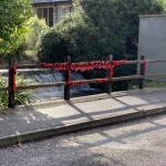 Remembrance poppies on the bridge